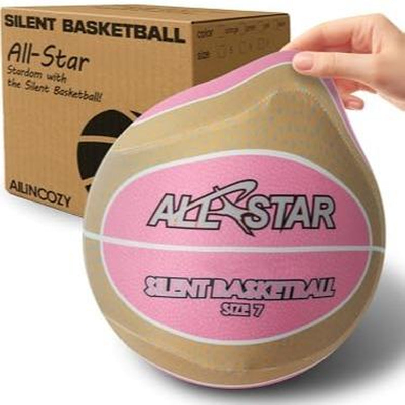 Silent Indoor Basketball, Colorful Fabric-Covered, No Inflation Needed, Noise-Free, Not Vacuum Compressed, Safe for All Ages, Ideal for Home & Hooper Training