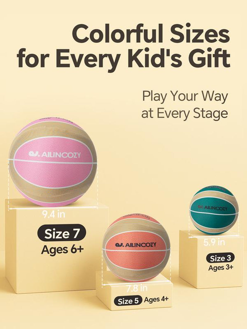 Silent Indoor Basketball, Colorful Fabric-Covered, No Inflation Needed, Noise-Free, Not Vacuum Compressed, Safe for All Ages, Ideal for Home & Hooper Training