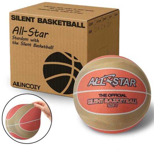 Silent Indoor Basketball, Colorful Fabric-Covered, No Inflation Needed, Noise-Free, Not Vacuum Compressed, Safe for All Ages, Ideal for Home & Hooper Training